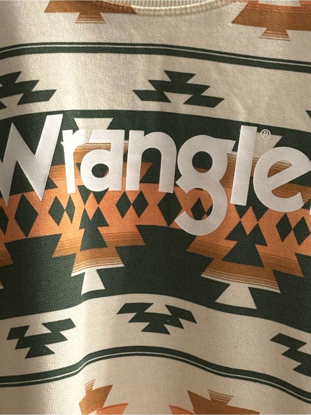 Wrangler Southwestern Aztec Logo Sweatshirt XL Fleece Pullover Western Rancher - Picture 2 of 7